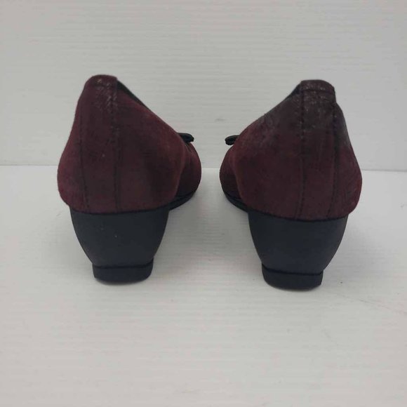 Munro American Womens Randa Heels Deep Wine Leather Textured Slip On Low 6 M New - Picture 11 of 16